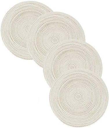 Round Woven Placemats Thermal Insulation Dining Table Round Cotton