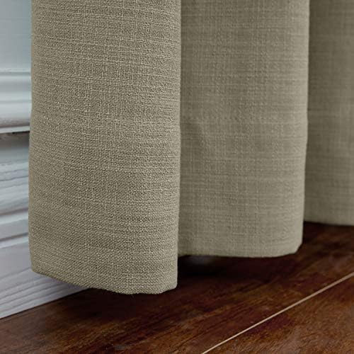 TWOPAGES 100% Blackout Linen Pinch Pleat Window Curtain 108 inches