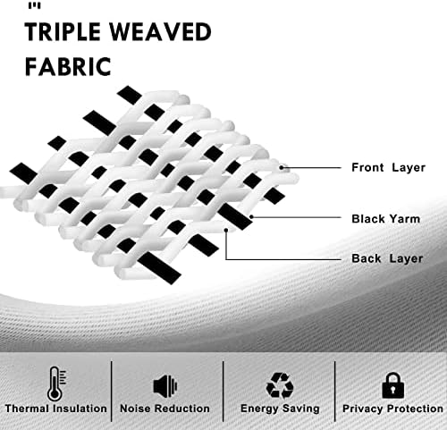 DWCN Wide Blackout Curtains for Bedroom Living Room 70 x 72 Inch Long