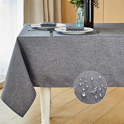 Mebakuk Rectangle Table Cloth Linen Farmhouse Tablecloth Waterproof