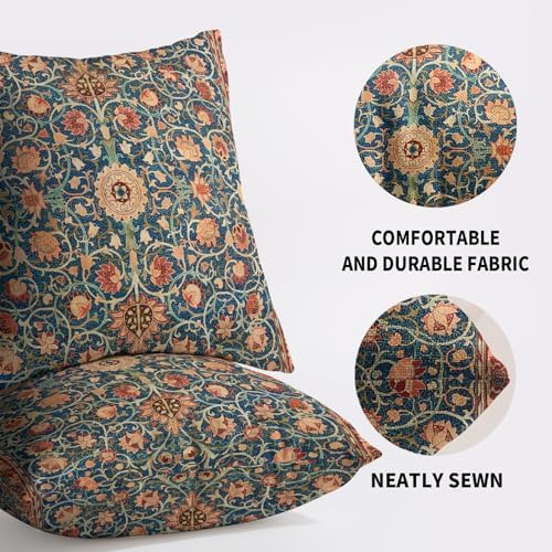 Vintage Floral Pillow Covers 18x18 Set of 2 Modern Botanical Print