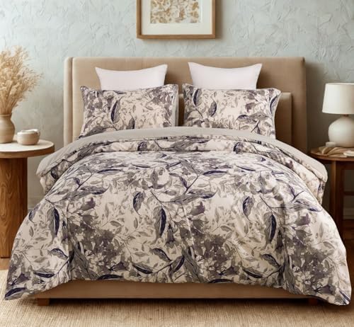 Tache Elegant Abstract Whimsical Wispy Leaf Floral Duvet Cover, Full