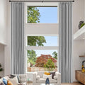 Fcosie Pinch Pleat Extra Long Linen Blackout Curtains 108 Inch Length