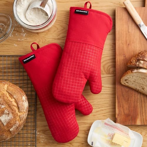 KITCHENAID Gourmet Series Gridlines Oven Mitts 2-Pack Set, Heat