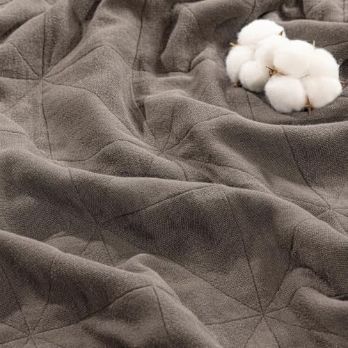 Exclusivo Mezcla 4-Layer 100% Cotton Muslin Queen Size Blanket, Taupe