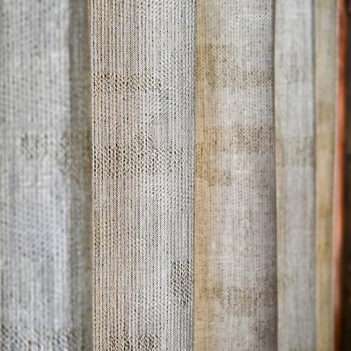 Taupe Geometric Pattern Curtains 96 Inch Farmhouse Curtain Back Tab