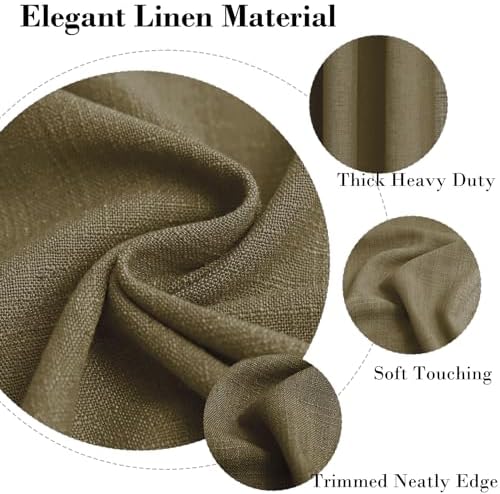 cololeaf Luxury Faux Linen Curtain Tab Top Drapery Panel for Traverse