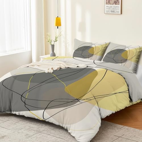 Soft Duvet Cover Queen Size 90" x 90" - Minimalist Abstract Lines