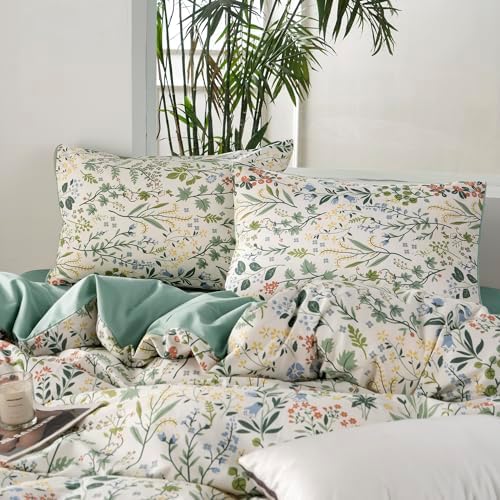 Duvet Cover Queen Size Floral 100% Brushed Microfiber 3 Pieces Fresh