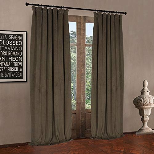 LETAU Pinch Pleated Lined Blackout Curtains 120 inches Long, Luxury
