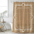 Taupe Gray Botanical Shower Curtain, Vintage Florals Geometric