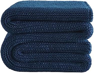 L'AGRATY Knitted Weighted Blanket - 50"x60" 7lbs Cooling Chunky Knit