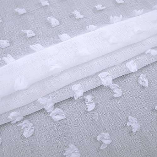 KOUFALL White Sheer Curtains 96 Inches Long for Living Room with