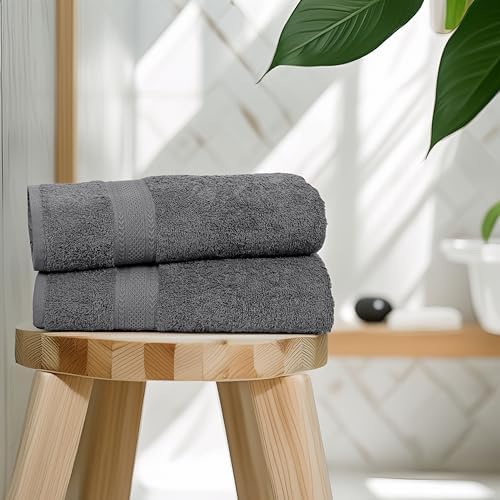 TEXCRAFT Commercial Bulk Pack of 12 Bath Towels – 100% Cotton Terry