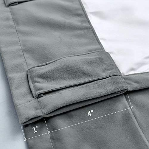 cololeaf Extra Long Blackout Curtains Back Tab and Rod Pocket Velvet