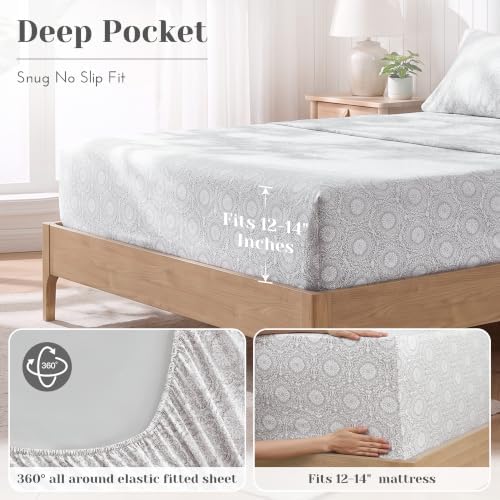 Comfort Spaces 100% Cotton Percale Sheets Twin Sheet Set 3 Pcs, Adelia