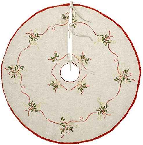 Grelucgo 21 Inch Embroidered Mini Christmas Tree Skirt