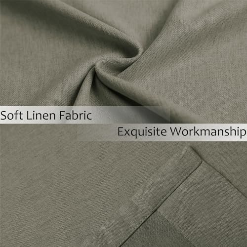 Frelement Blackout Linen Curtains Pinch Pleat Curtains Window