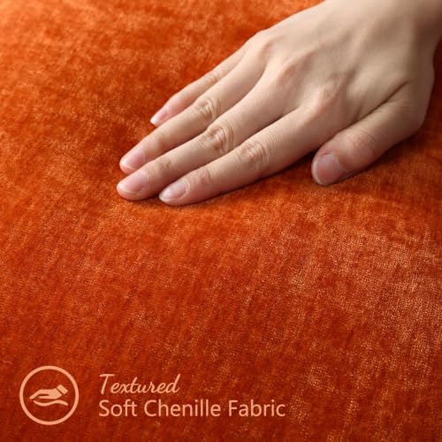 Pallene Chenille Soft Rust Throw Pillow Cover 18x18 Set of 2
