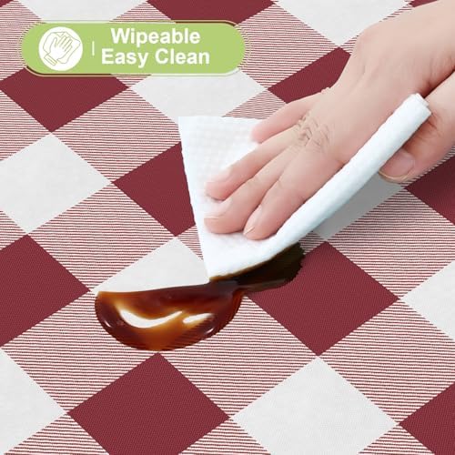 Smiry Christmas Table Cloth, Flannel Backed Vinyl Tablecloth, 60"x120"