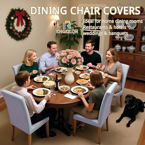Dining Chair Covers Set of 6, Stretch Kitchen Removable Washable