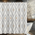Modern Grey Tan Shower Curtain Sets for Bathroom 60Wx72H Geometric