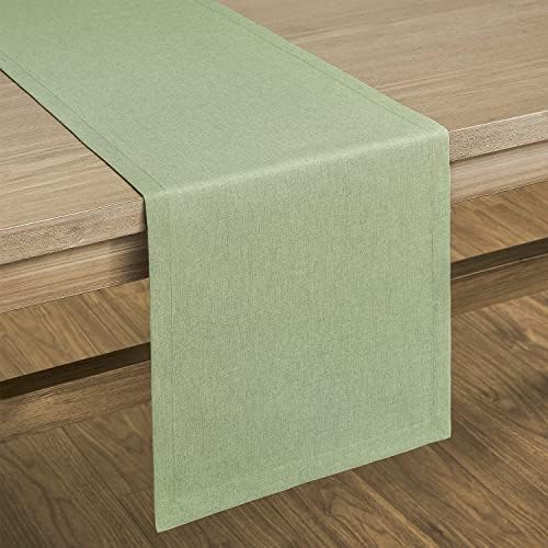 ZeeMart Basic Linen Style Table Runner, 14x90 Inch Sage Green