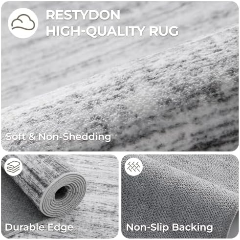 2x6 Runner Rug Non Slip,Washable Hallway Runner Rug,Grey