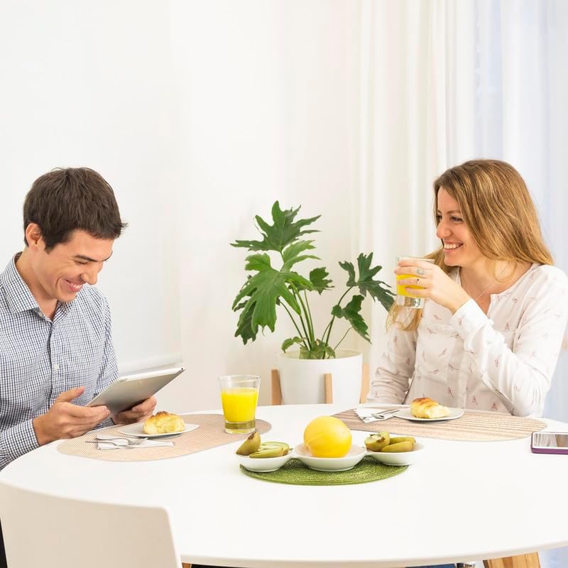 Andie Home Oval Placemats for Kitchen Table and Dining Room, 6-Piece