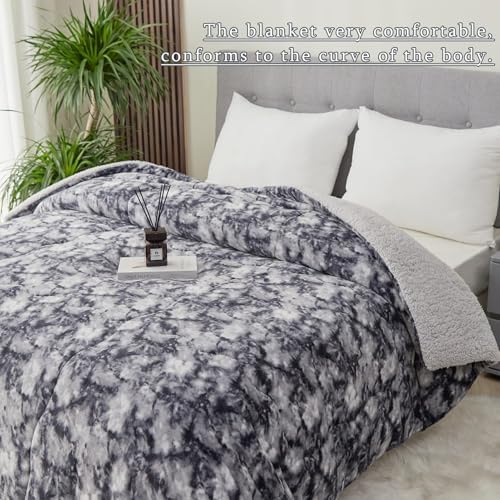 CHOSHOME Thick & Warm Sherpa Fleece Blanket Cal King for Winter Bed