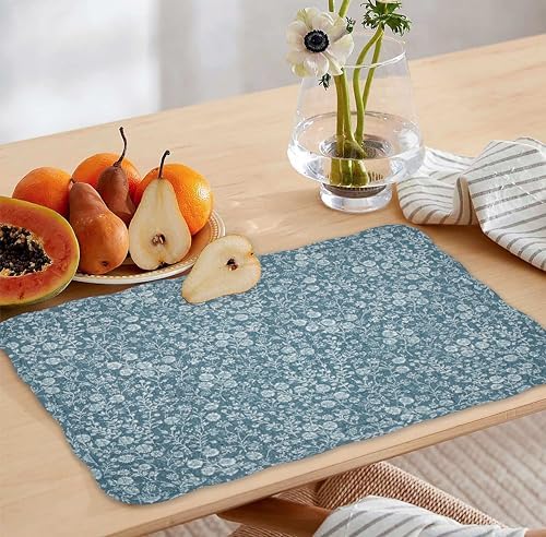 Cloths Quilted Placemats for Dining Table Set of 2, Heat Resistant