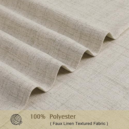 Simplebrand Linen Linen 120 Inch Curtains 2 Panels Set, Faux Linen