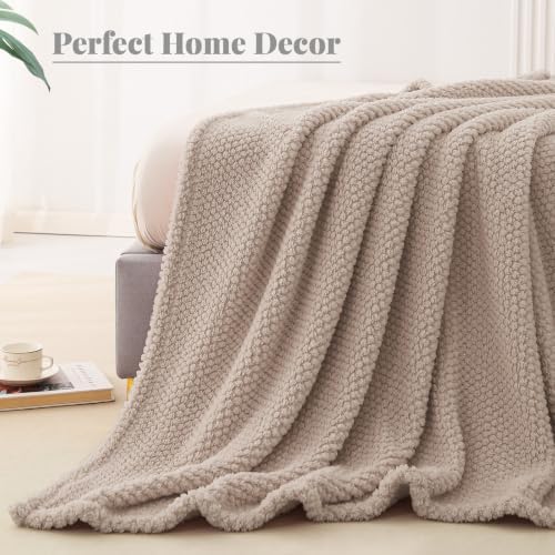 Whale Flotilla Soft Fleece King Size Bed Blanket, Camel
