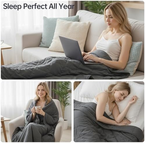 Weighted Blanket 25 lb, 78" x 85" Twin Size Cooling Cotton Machine
