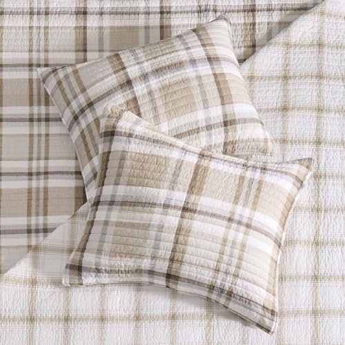 Levtex Home - Spencer Plaid Neutral - King Quilt (106x92in.) - Plaid