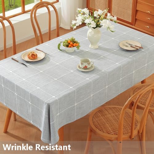 TruDelve Blue Square Tablecloth 60x60 Fabric Farmhouse Outdoor Picnic
