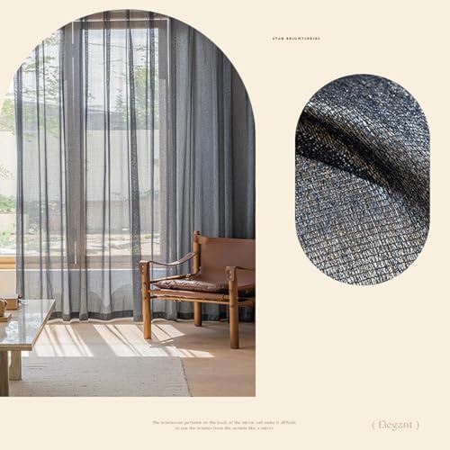 Beydodo Curtains Living Room 63 Inch Length, Window Curtains Semi