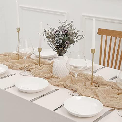 12 Pack Beige Cheesecloth Table Runner 10ft Boho Gauze Cheese Cloth