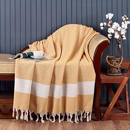 Blanket, Vintage Boho Rustic 100% Cotton Super Soft 88"x90"