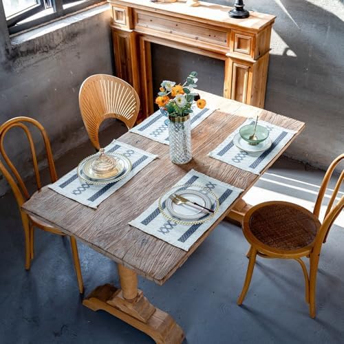 Daesar 2 Placemats, Rectangular Table Mats Weave Geometric Striped