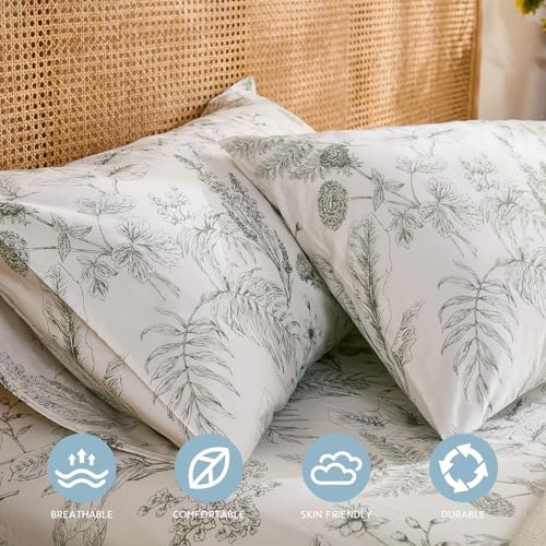 Duvet Cover and Pillowcases Set Queen Size 100% Nature Cotton