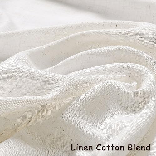 Aersas Extra Long Linen Curtains 108 Inches for Living Room Grommet