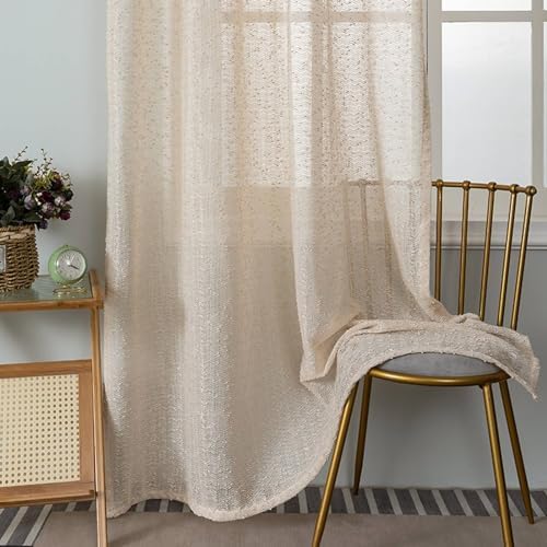 Daesar Living Room Curtains 2 Panel Sets 108 Inch Length, Rod Pocket