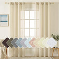 MIULEE Natural Light Beige Linen Semi Sheer Window Curtains - Elegant