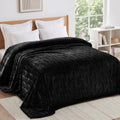 Whale Flotilla Soft Flannel Fleece Blanket Queen Size for Bed, Black