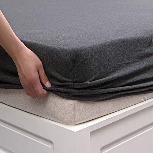 PURE ERA Jersey Fitted Sheet Only Heather Charcoal Grey King
