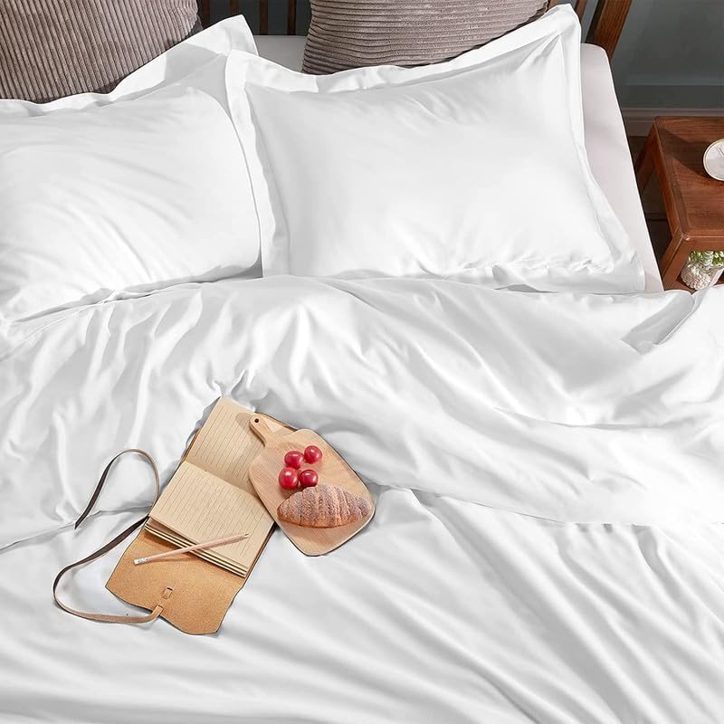 Beige Queen/Full (88x92) 100% Cotton 3 Piece Duvet Cover Set with