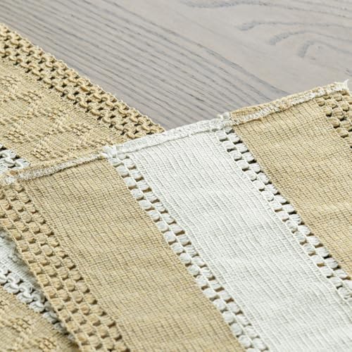 Artoid Mode Burlap Brown Farmhouse Woven Table Runner 12x72 Inch