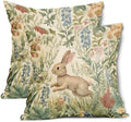 Spring Summer Pillow Covers 22x22 Inch Set of 2 Easter Bunny Floral