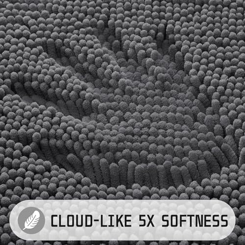 Yimobra Washable Bathroom Rugs, Super Soft & Absorbent Chenille Bath